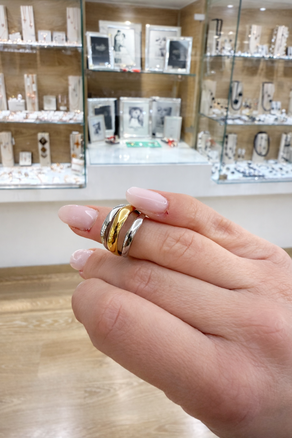 Anello tre fasce in acciaio