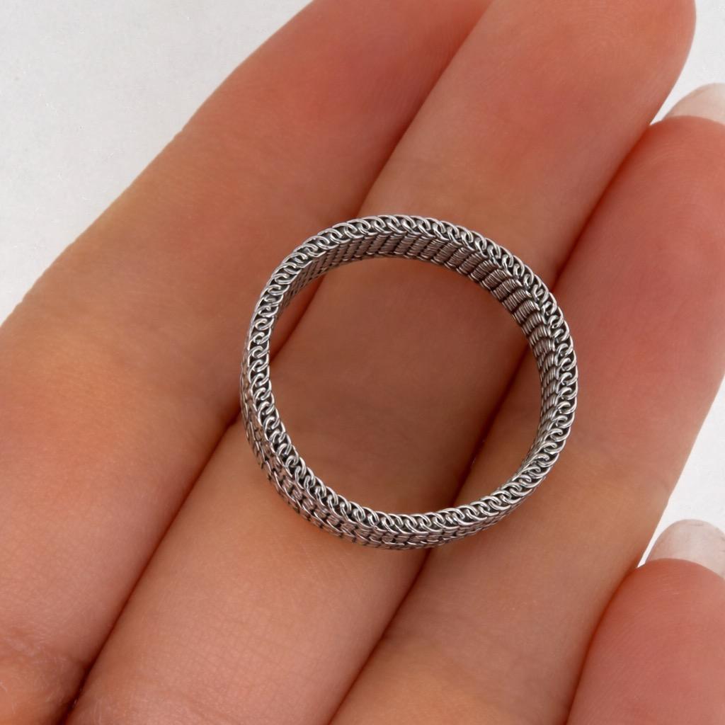 Anello maglia Milanese in acciaio