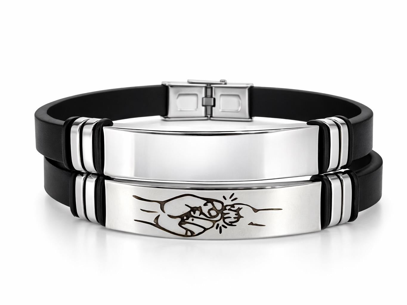 Bracciale uomo in acciaio inox  personalizzabile
