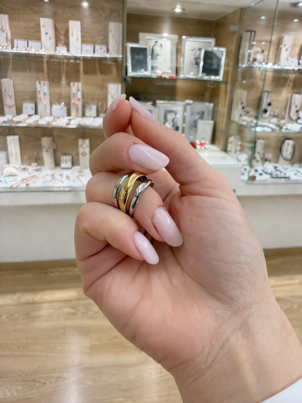 Anello tre fasce in acciaio