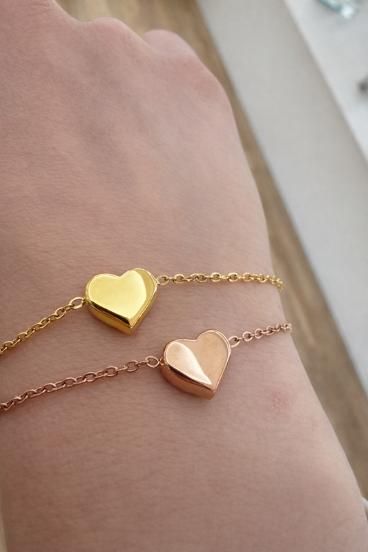 Bracciale cuore unico in acciaio inox